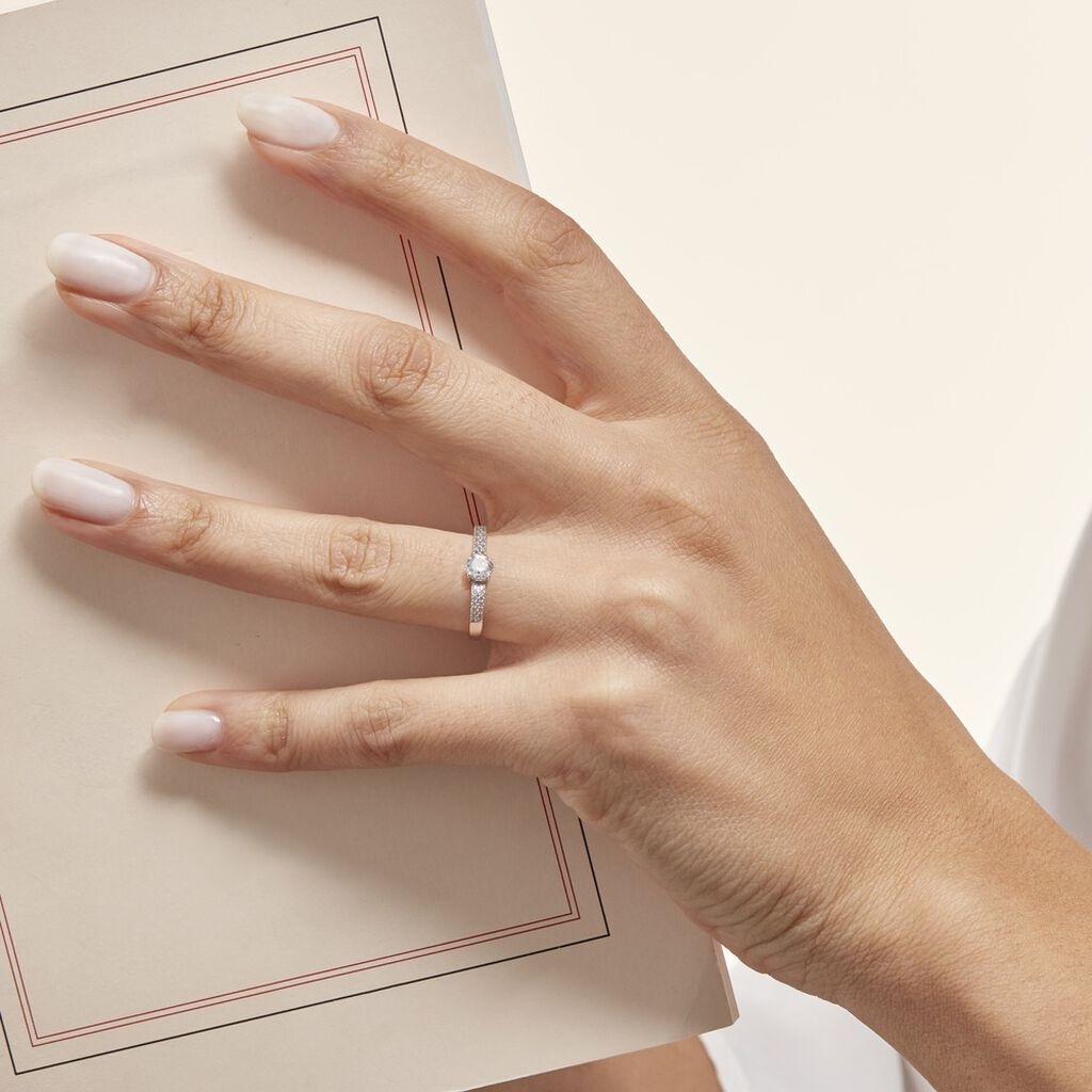 Amesti engagement ring, in 18-carat white gold.