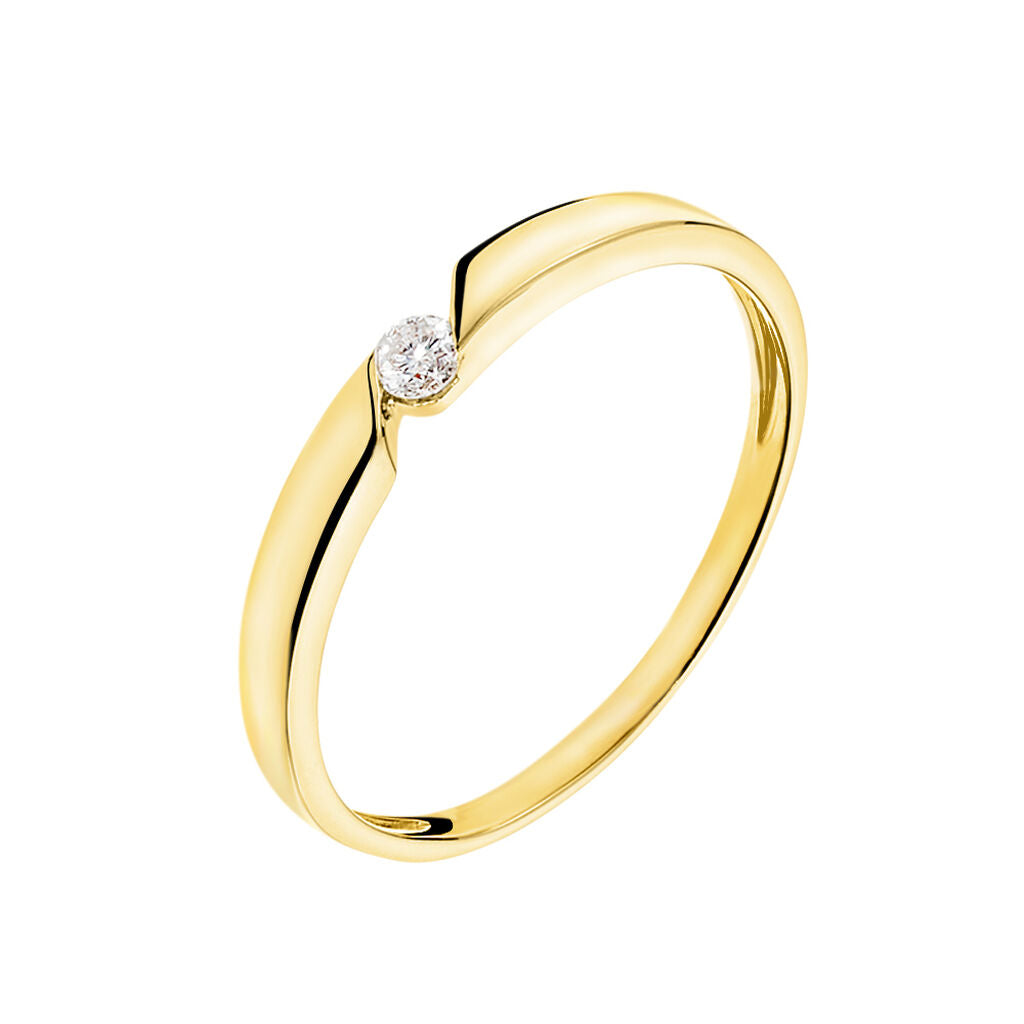 Anillo Solitario de Diamante en Oro Amarillo de 18k – Juli Co