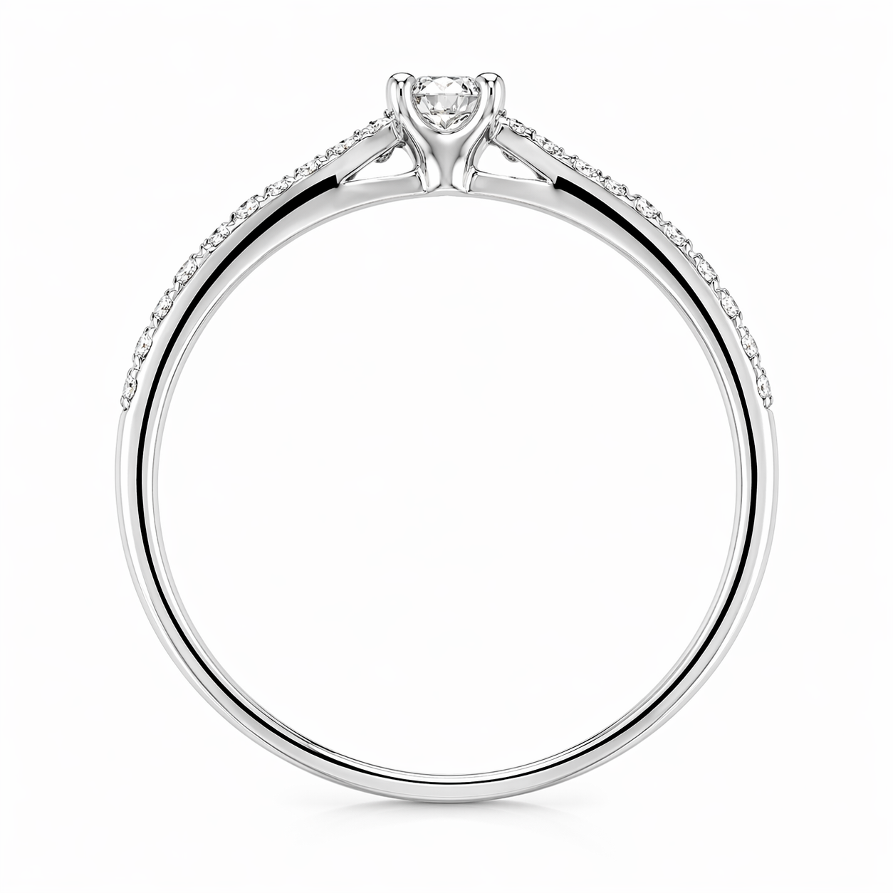 Anillo de diamantes en oro blanco 18k