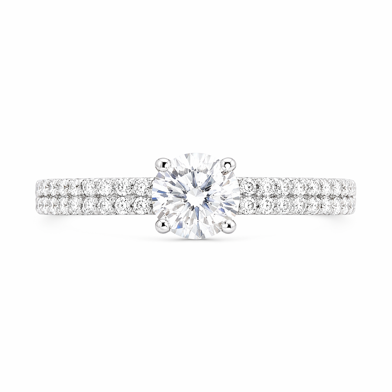 Anillo con diamantes en oro blanco