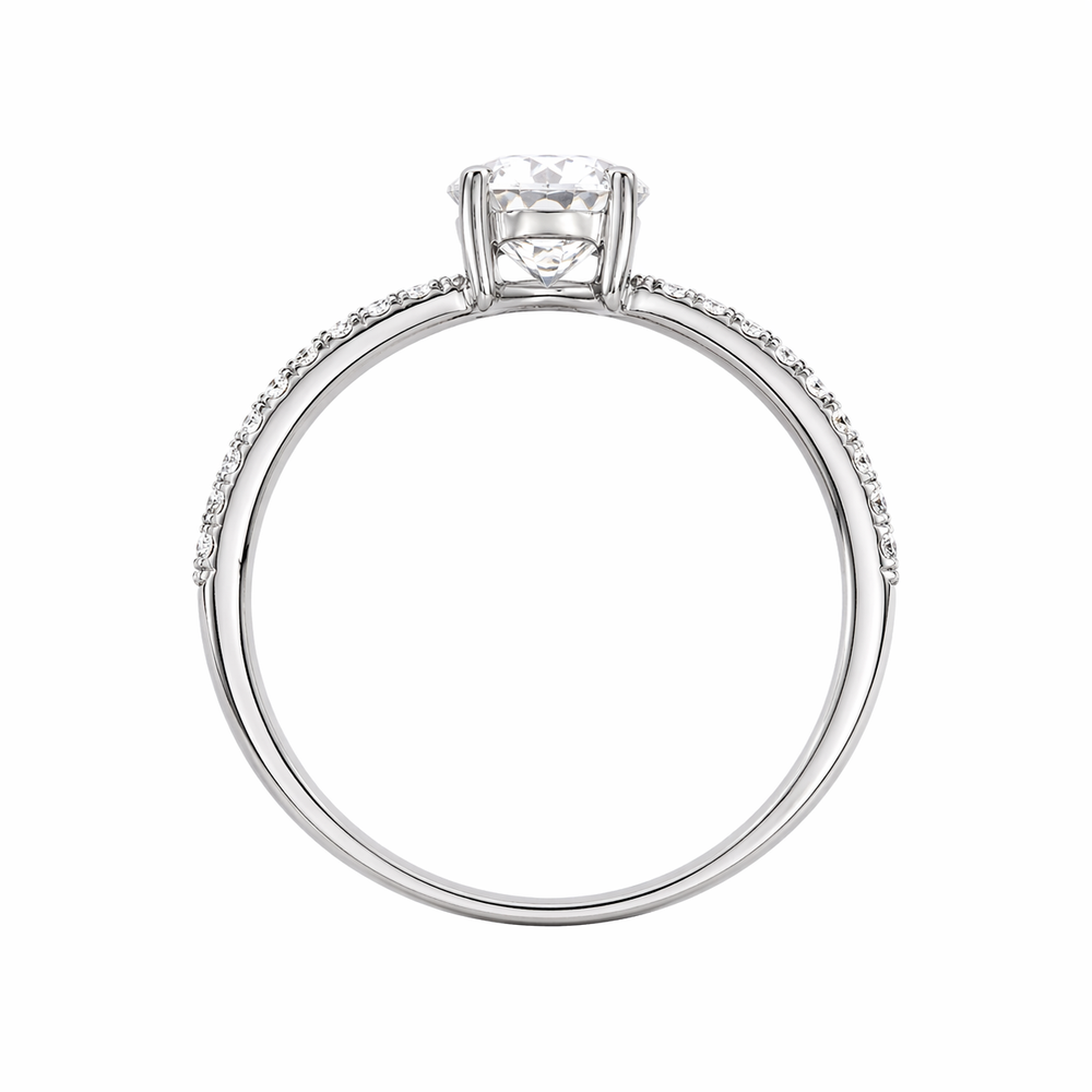 Anillo con diamantes en oro blanco