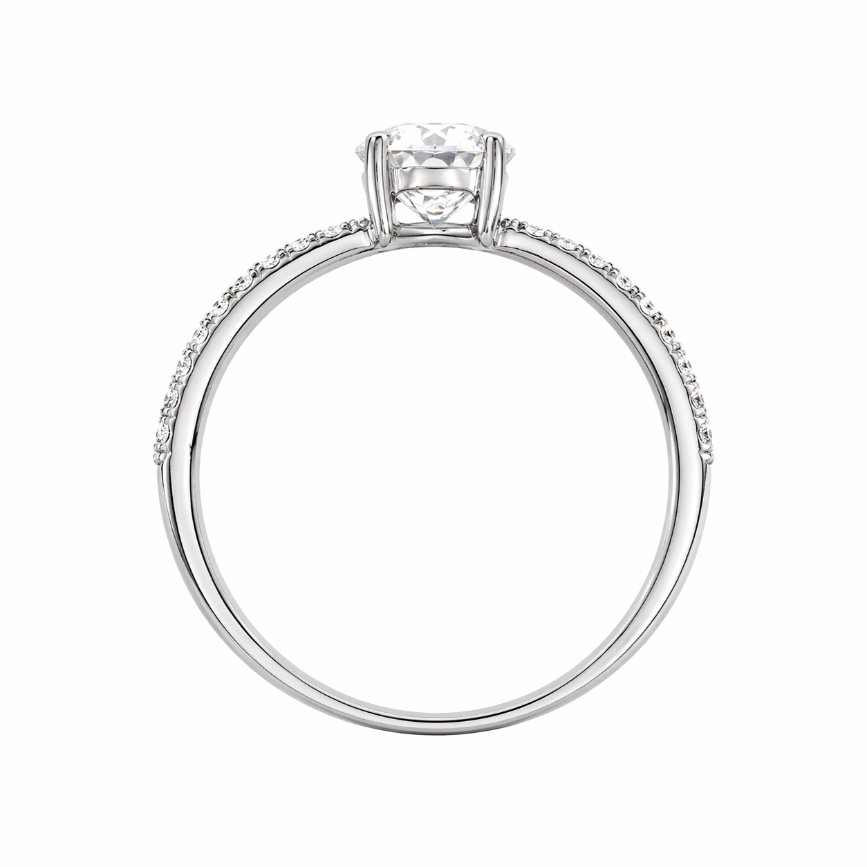 Anillo con diamantes en oro blanco