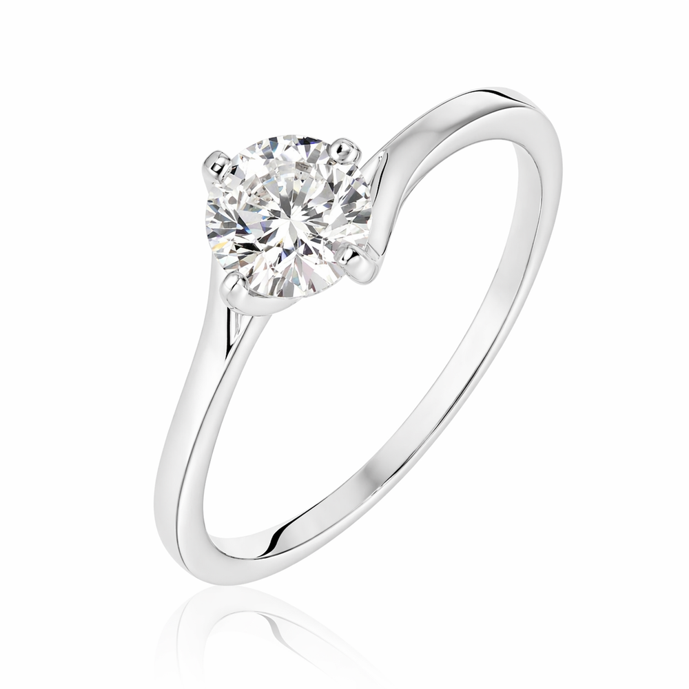 Anillo de oro blanco con diamante