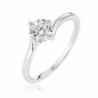 Anillo de oro blanco con diamante