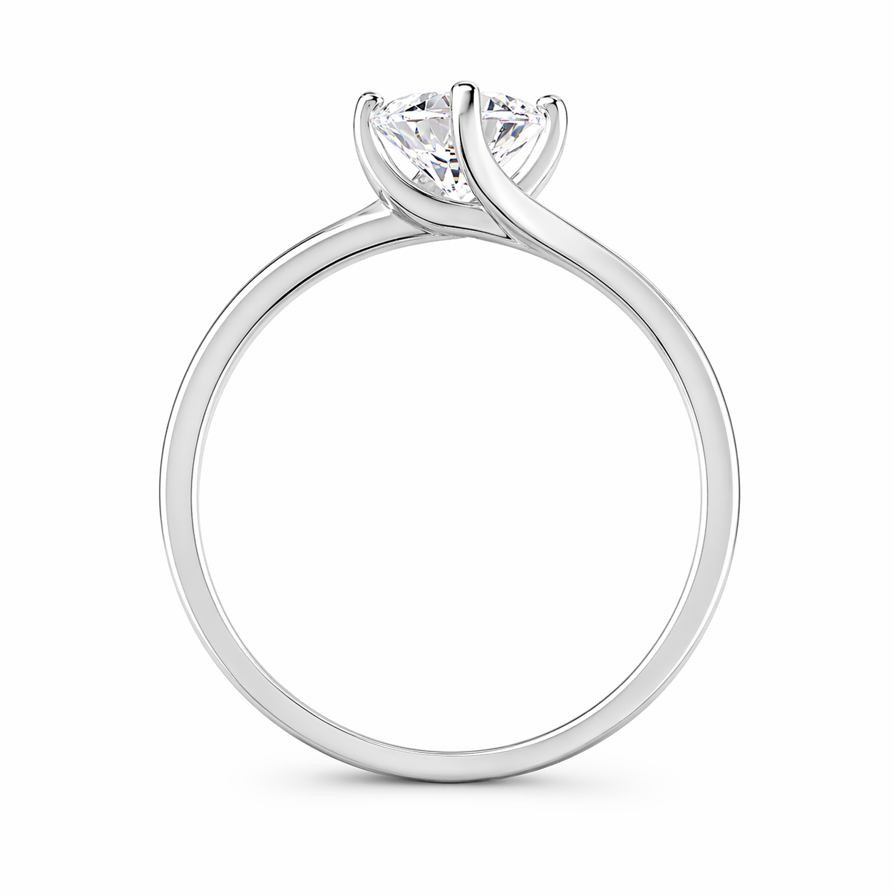 Anillo de oro blanco con diamante
