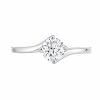 Anillo de oro blanco con diamante