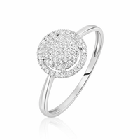 Anillo de oro blanco con diamantes engaste pavé