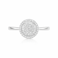 Anillo de oro blanco con diamantes engaste pavé