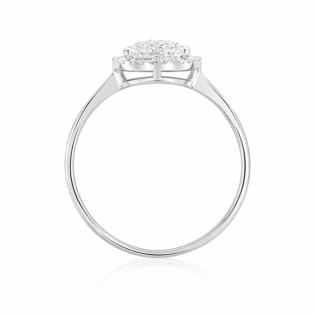 Anillo de oro blanco con diamantes engaste pavé