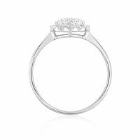 Anillo de oro blanco con diamantes engaste pavé