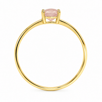 Anillo de oro amarillo 18k con cuarzo rosado natural. 