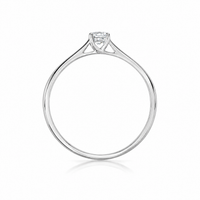 Anillo solitario con diamante natural en oro blanco 18k