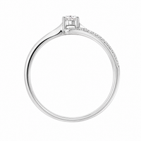 Anillo de compromiso de oro blanco 