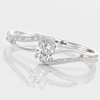 Anillo de compromiso de oro blanco 
