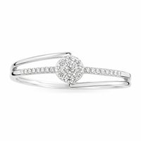 Anillo de diamantes en pave de oro blanco