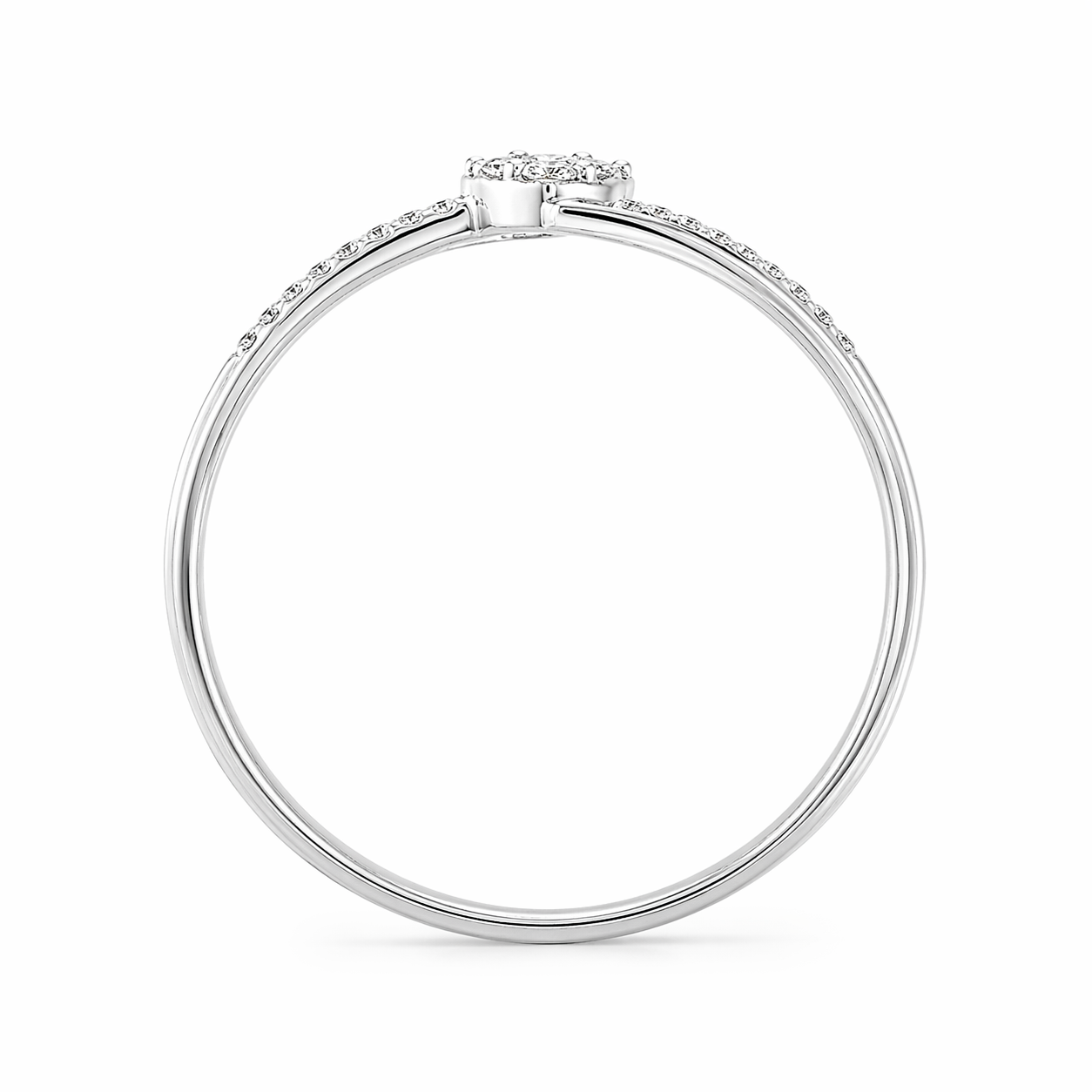 Anillo de diamantes en pave de oro blanco