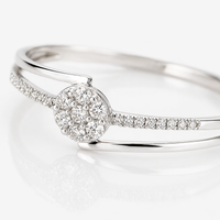 Anillo de diamantes en pave de oro blanco