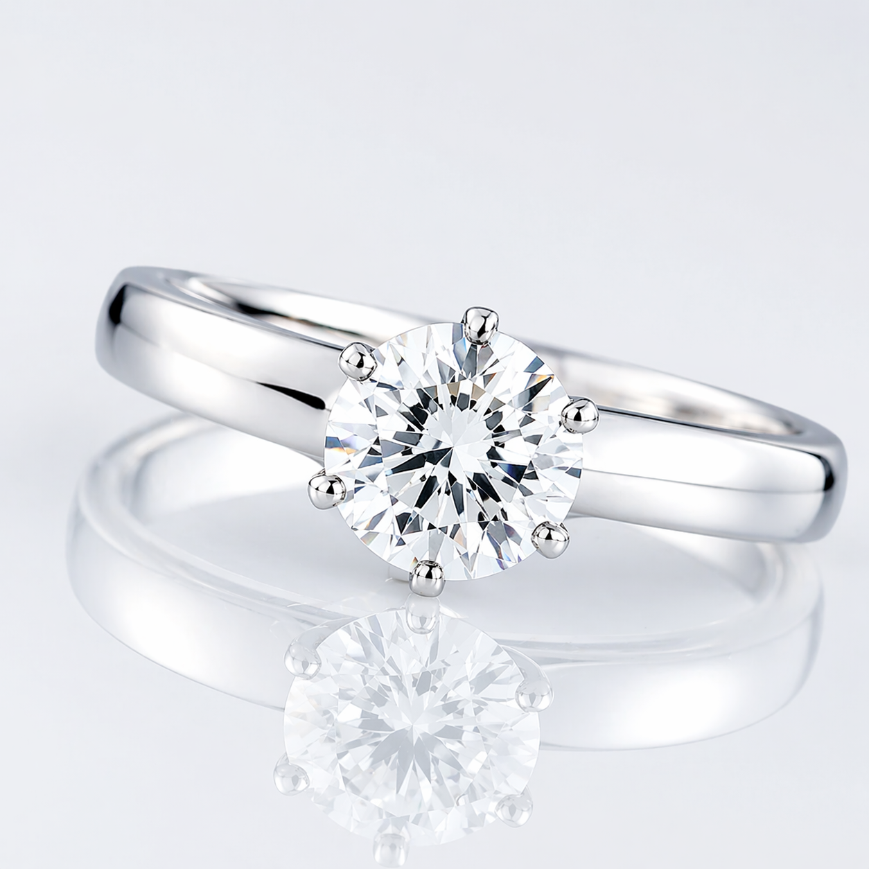 Anillo de compromiso para mujer de oro blanco 18k - Dubai
