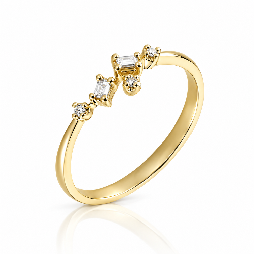 Anillo con diamantes en oro amarillo - Fortaleza