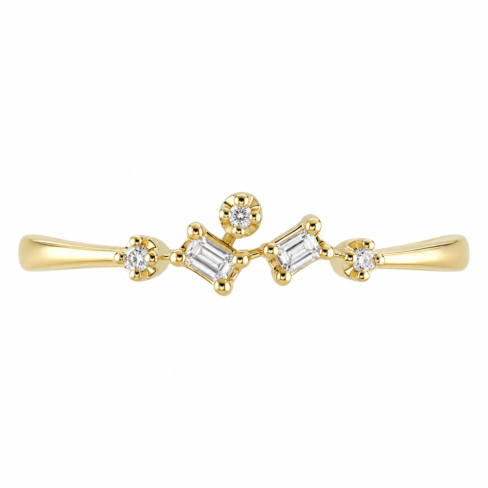 Anillo con diamantes en oro amarillo - Fortaleza