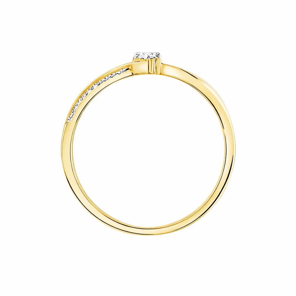 Anillo de oro amarillo con diamantes 
