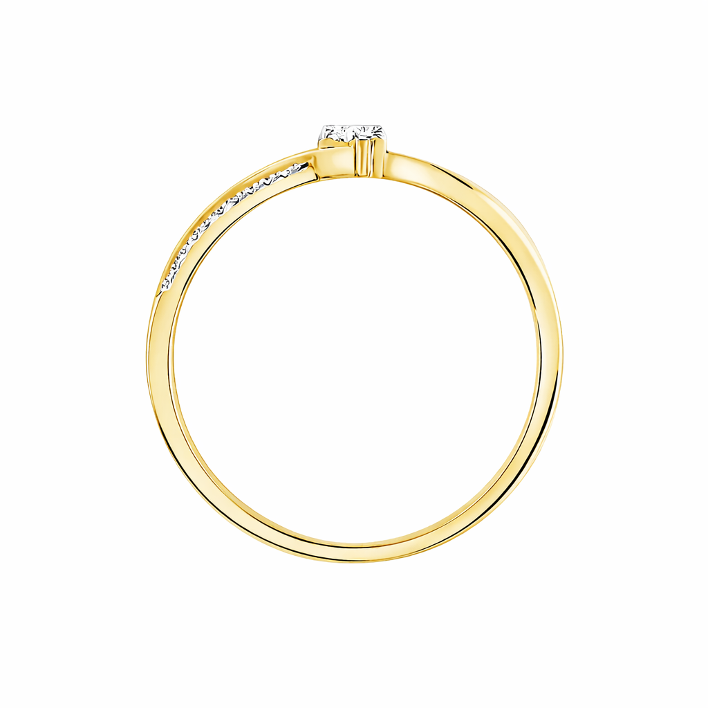 Anillo de oro amarillo con diamantes 
