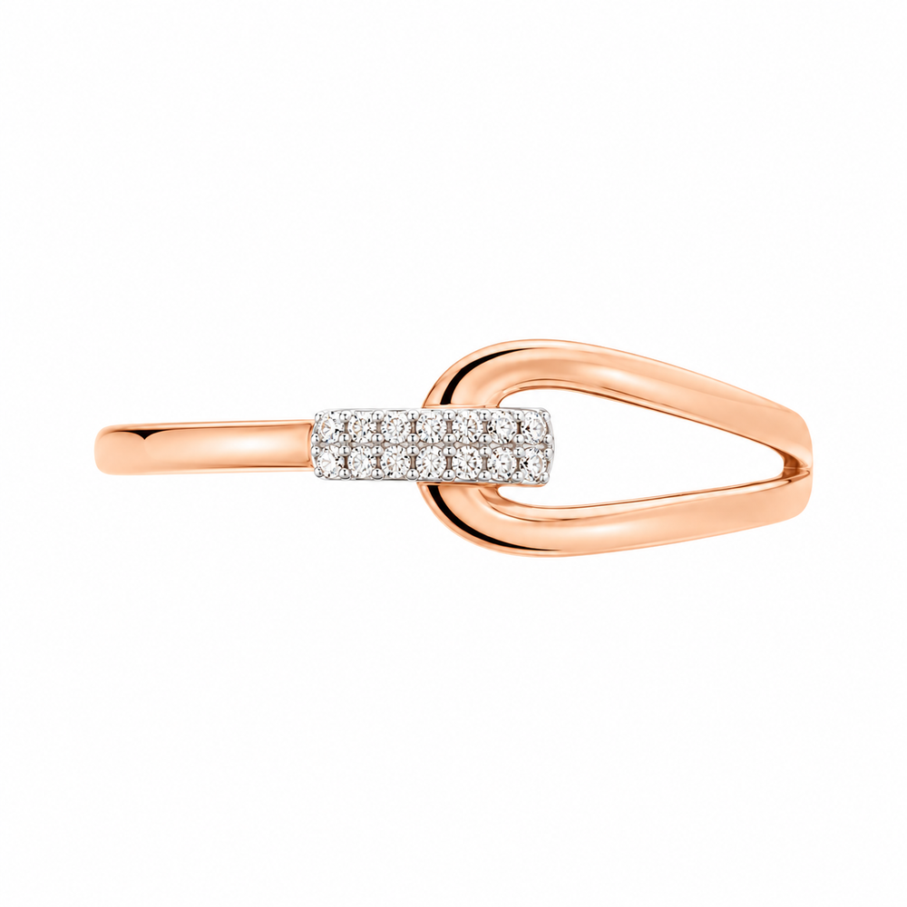 Anillo de oro rosado 18k y diamantes blancos naturales 