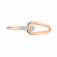 Anillo de oro rosado 18k y diamantes blancos naturales 