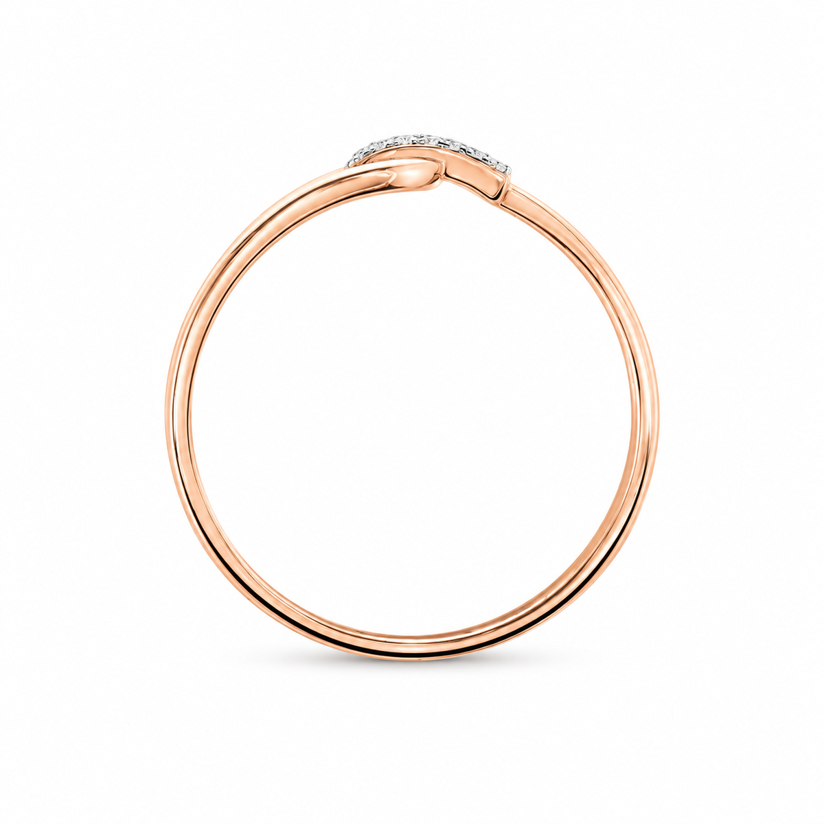 Anillo de oro rosado 18k y diamantes blancos naturales 