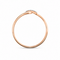 Anillo de oro rosado 18k y diamantes blancos naturales 