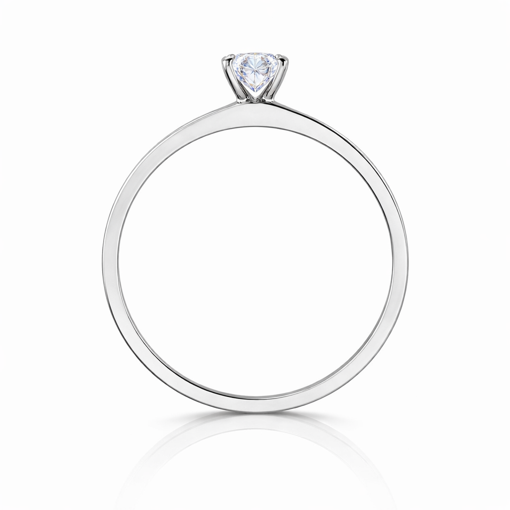 Anillo de compromiso en oro blanco con diamantes 