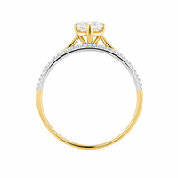 Anillo con diamante de laboratorio en forma de corazón 