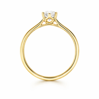 Anillo solitario en oro amarillo con diamante creado en laboratorio 