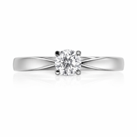 Anillo solitario con diamante redondo