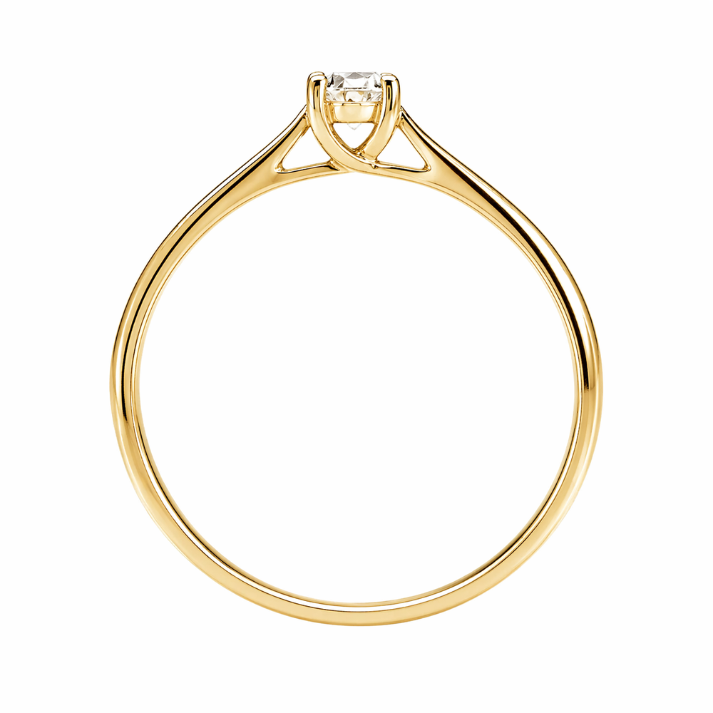 Anillo solitario de oro amarillo con diamante natural