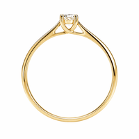 Anillo solitario de oro amarillo con diamante natural