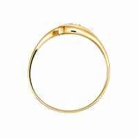 Anillo de oro amarillo diseño cruzado con diamante