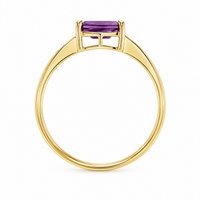 Anillo de amatista natural en oro amarillo 18k