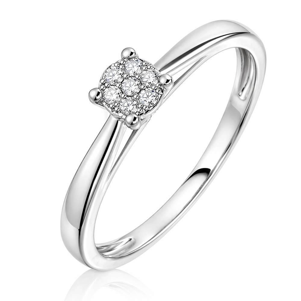 Anillo de diamante para compromiso en oro blanco 18k - Providencia