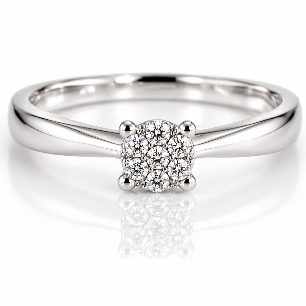 Anillo de diamante para compromiso en oro blanco 18k - Providencia