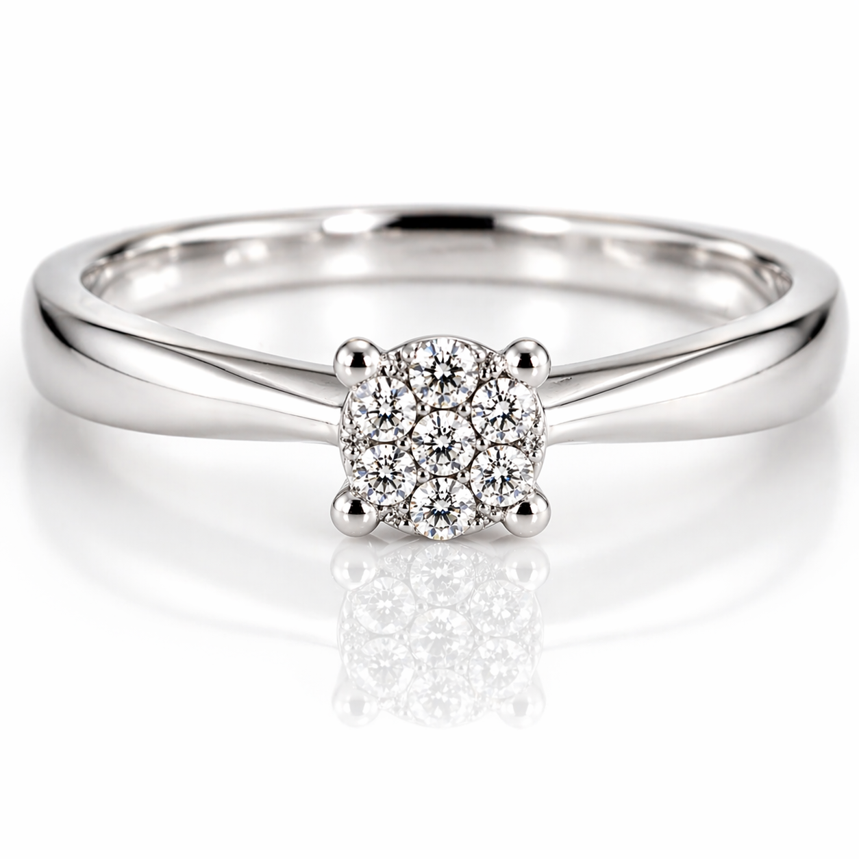Anillo de diamante para compromiso en oro blanco 18k - Providencia