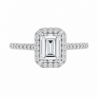 Anillo de compromiso con diamante de laboratorio rectangular 