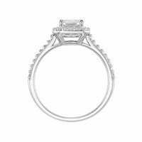 Anillo de compromiso con diamante de laboratorio rectangular 