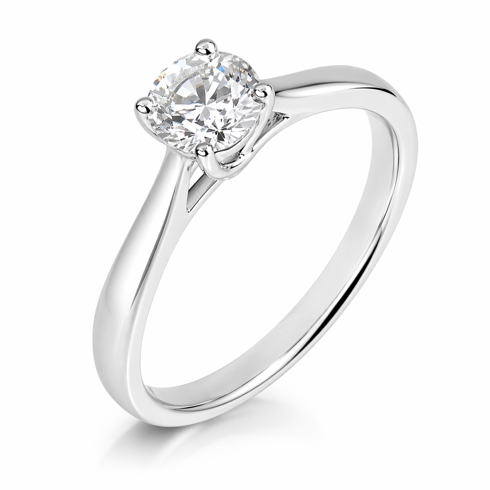 Anillo de diamante en oro blanco