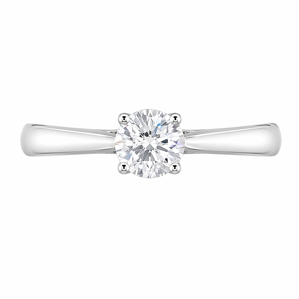 Anillo de diamante en oro blanco