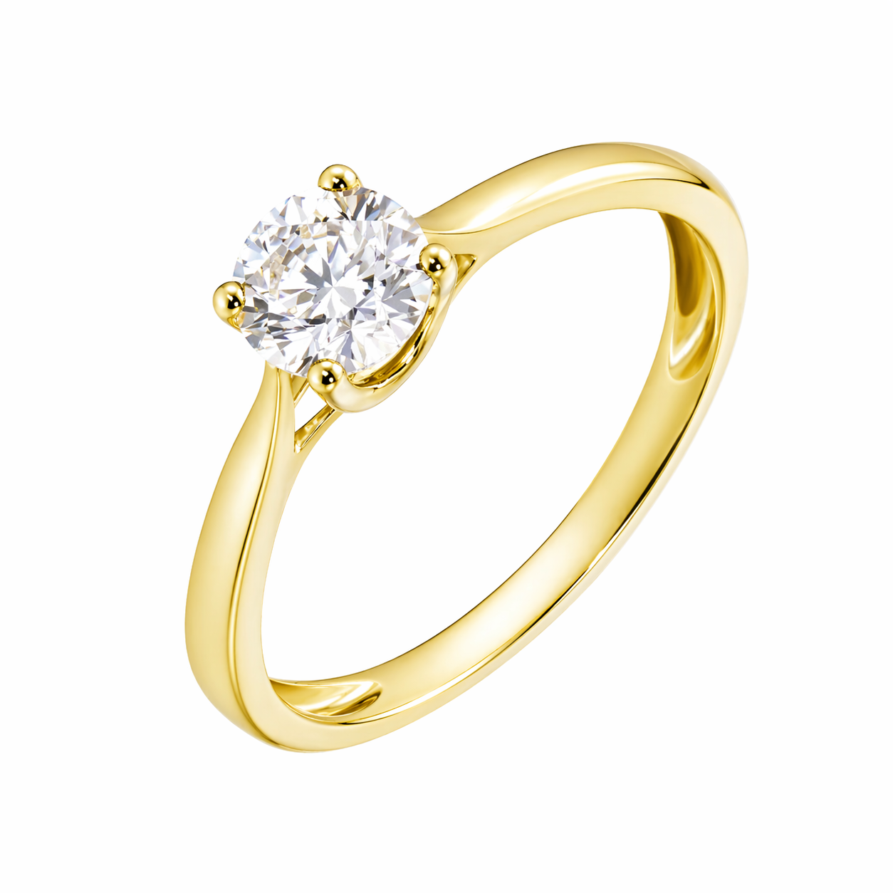 Anillo de diamante en oro amarillo 