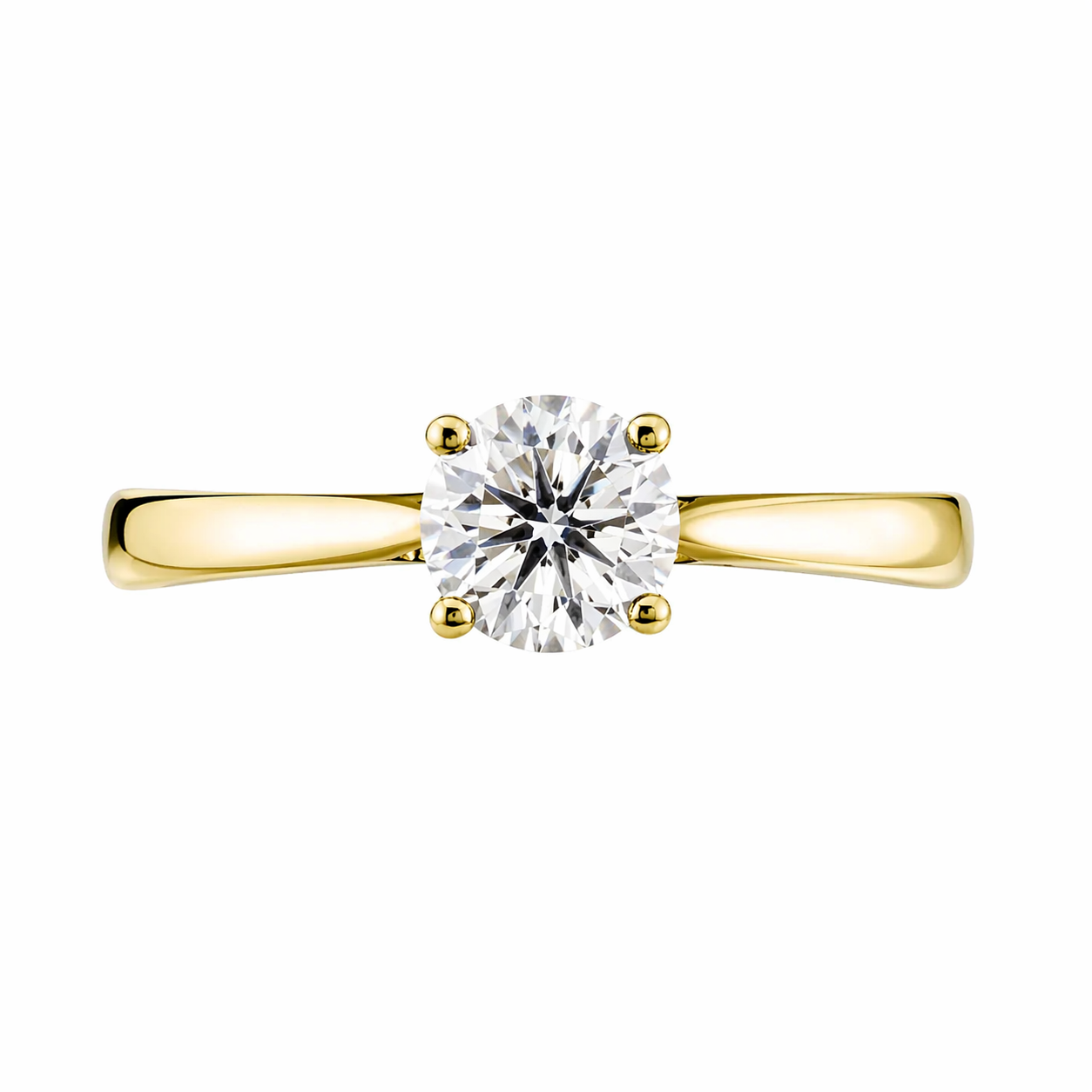 Anillo de diamante en oro amarillo 