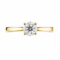 Anillo de diamante en oro amarillo 