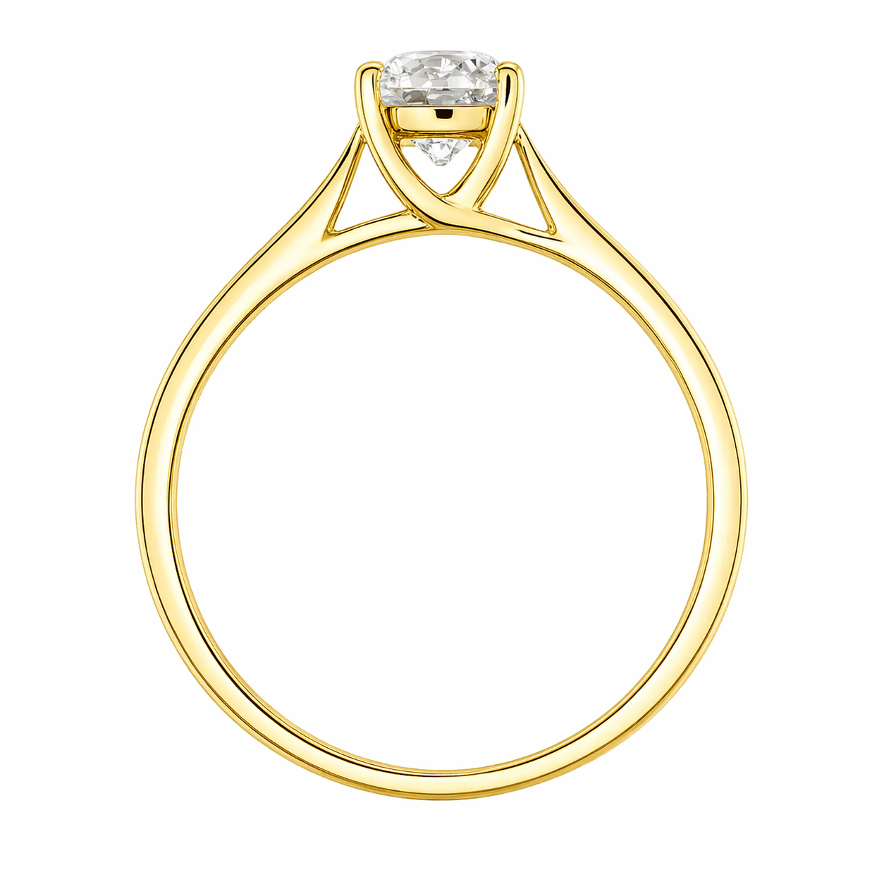Anillo de diamante en oro amarillo 