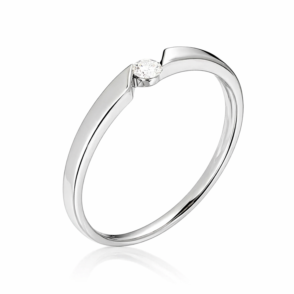 Anillo en oro blanco con diamante 